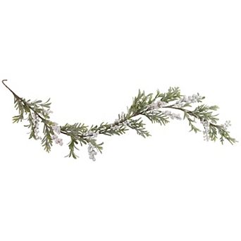 5' x 7" Artificial Christmas Garland with Frosted Foliage and Berries Unlit
