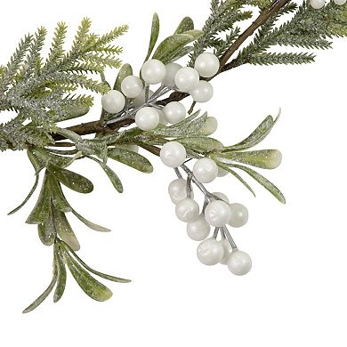 5' x 7" Artificial Christmas Garland with Frosted Foliage and Berries Unlit