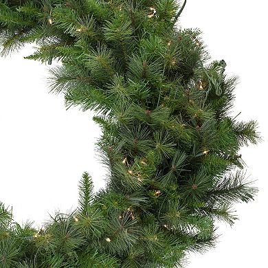 60" Pre-Lit LED Canyon Pine Artificial Christmas Wreath - Clear Lights