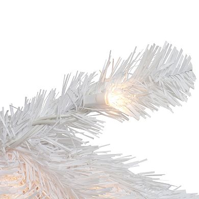 Pre-Lit White Commercial Snow White Pine Artificial Christmas Wreath - 6-Foot Clear Lights