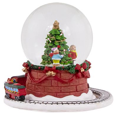 6.5" Christmas Tree with Revolving Train Musical Snow Globe