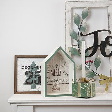 9.75" Framed December 25 Christmas Wall Sign