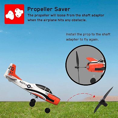 VOLANTEXRC T28 Trojan Ready To Fly Remote Control Airplane with Gyro Stabilizer