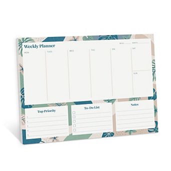 Rileys & Co Undated Weekly Planner, 11.0 X 8.3 in Floral Print, Tearsheet To Do List Planner