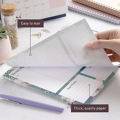 Rileys & Co Undated Weekly Planner, 11.0 X 8.3 In, Floral Print, Tearsheet To Do List Planner