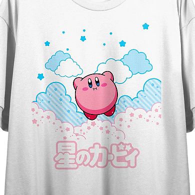 Juniors Kirby In The Clouds Short Sleeve Graphic Tee