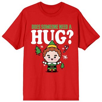 Juniors' Elf Need A Hug Graphic Tee
