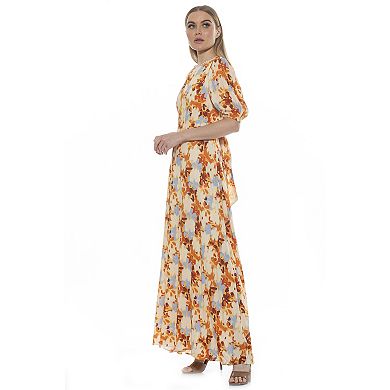 Women's ALEXIA ADMOR Open Back Fit & Flare Maxi Dress