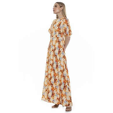 Women's ALEXIA ADMOR Open Back Fit & Flare Maxi Dress