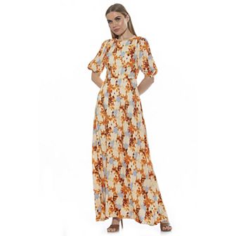 Women's ALEXIA ADMOR Open Back Fit & Flare Maxi Dress