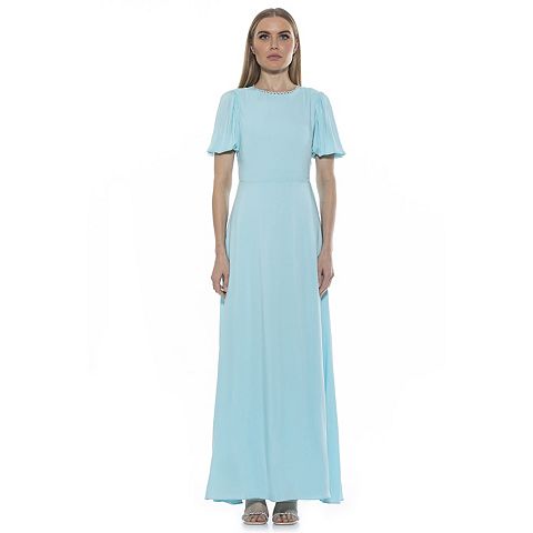 Женские платья ALEXIA Women's ALEXIA ADMOR Open Back Fit & Flare Maxi Dress