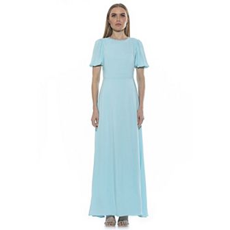 Women's ALEXIA ADMOR Open Back Fit & Flare Maxi Dress