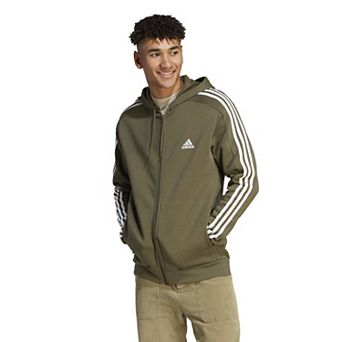 Men's adidas Sportswear Essentials Fleece 3-Stripes Full-Zip Hoodie