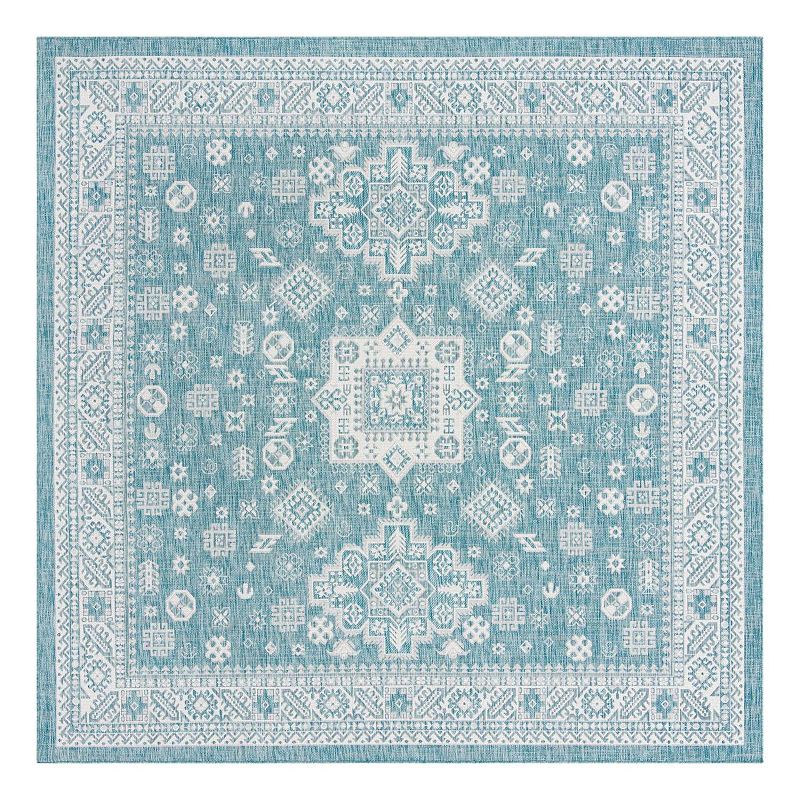 Unique Loom Chalca Outdoor Tribal Rug, Blue, 10X13 Ft
