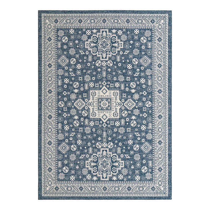UPC 194323025588 product image for Unique Loom Chalca Outdoor Tribal Rug, Blue | upcitemdb.com
