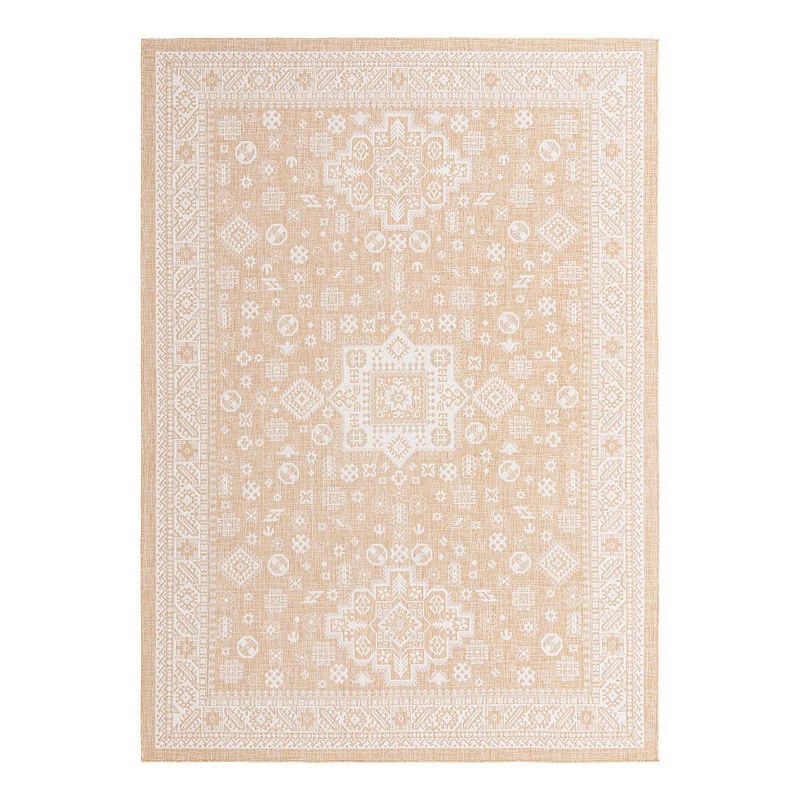 Unique Loom Chalca Outdoor Tribal Rug, Beig/Green, 10X14 Ft