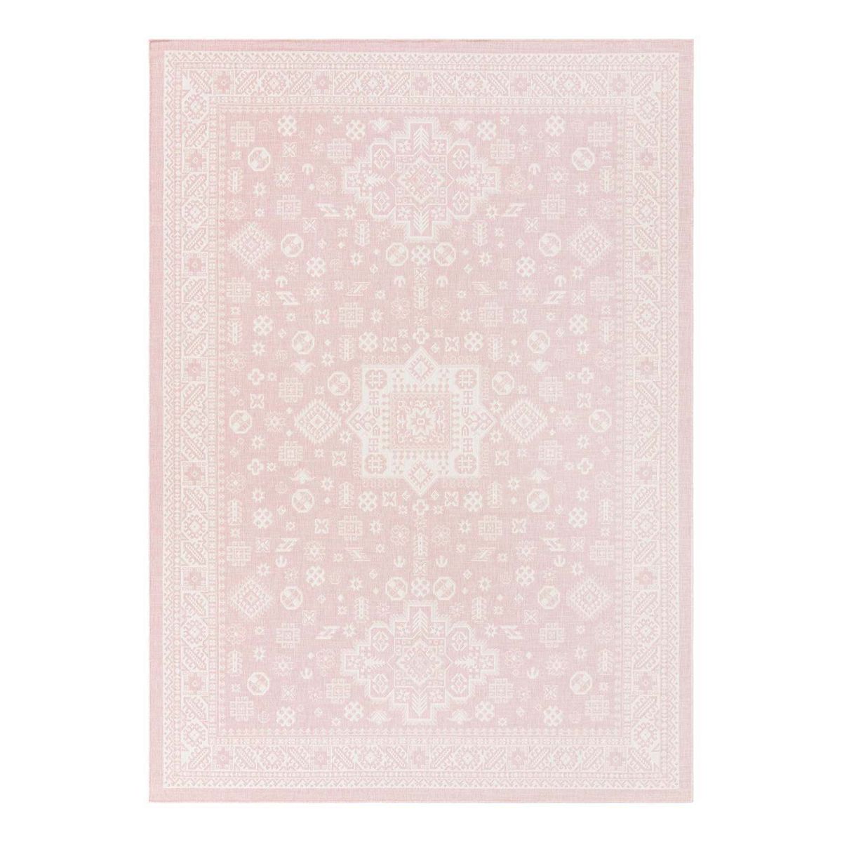 Unique Loom Chalca Outdoor Tribal Rug - Pink