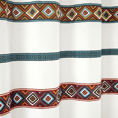 Lush Decor Ava Boho Striped Tassel Shower Curtain