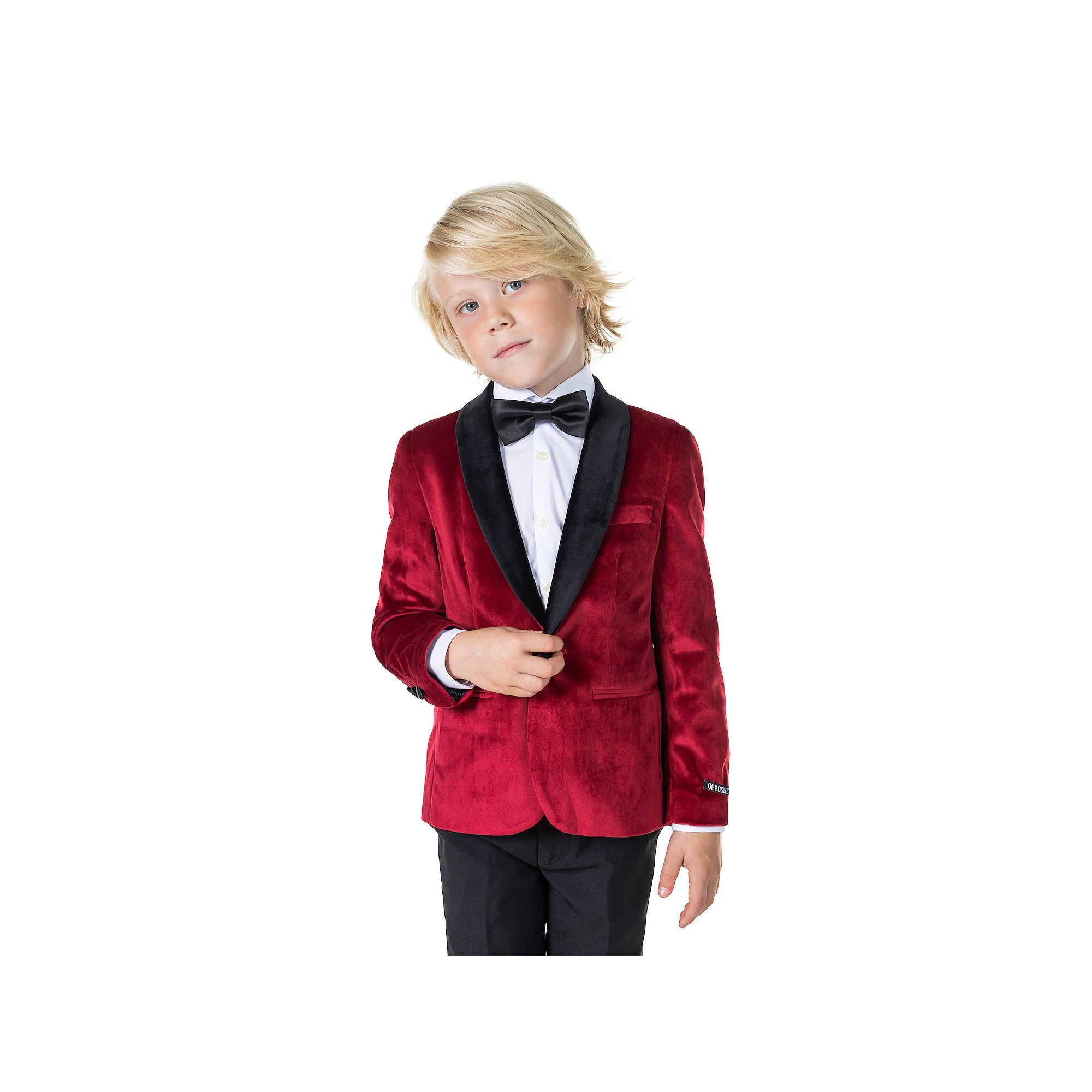 Boys 2-16 OppoSuits Deluxe Solid Velvet Dinner Jacket, Boys, Size: 10, Red