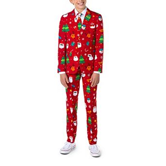 Boys 2-16 OppoSuits Festive Holiday Jacket, Pants & Tie Suit Set