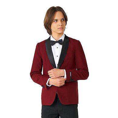 Boys 2-16 OppoSuits Hot Burgundy Jacket, Pants & Bowtie Tuxedo Set