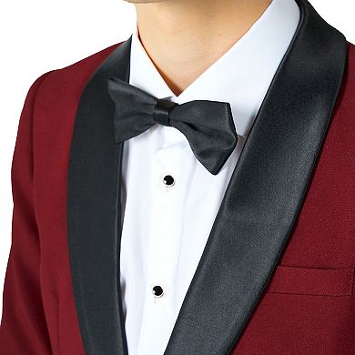 Boys 2-16 OppoSuits Hot Burgundy Jacket, Pants & Bowtie Tuxedo Set