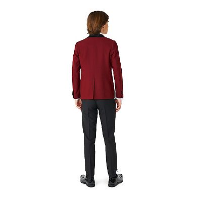 Boys 2-16 OppoSuits Hot Burgundy Jacket, Pants & Bowtie Tuxedo Set