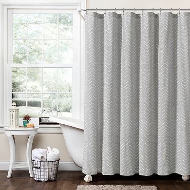 Lush Decor Hygge Modern Arrow Linen Look Shower Curtain