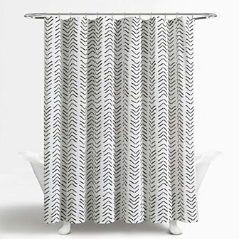 Lush Decor Hygge Modern Arrow Linen Look Shower Curtain