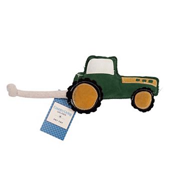 Country Living Faux Leather Tractor Dog Chew Toy Green