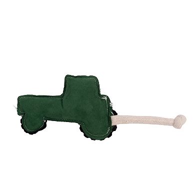 Country Living Green Tractor Dog Toy, Durable Vegan Leather