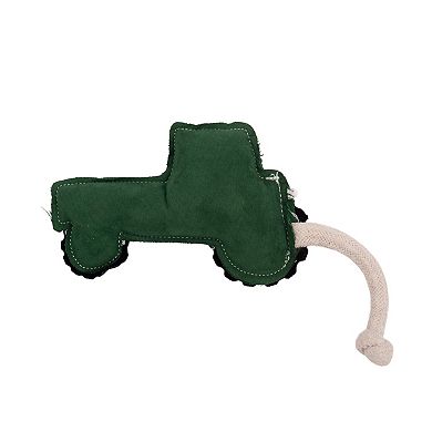 Country Living Green Tractor Dog Toy, Durable Vegan Leather