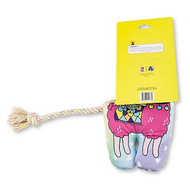 Magical Llama Plush Dog Toy with Crinkle and Squeak Features
