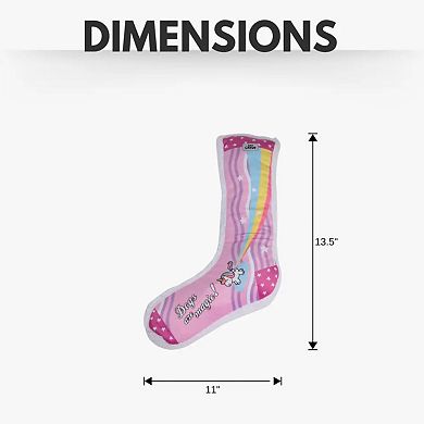 Squeaking Unicorn Plush Sock Dog Toy Whimsical Design