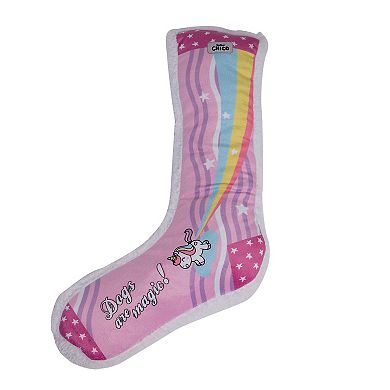 Squeaking Unicorn Plush Sock Dog Toy Whimsical Design