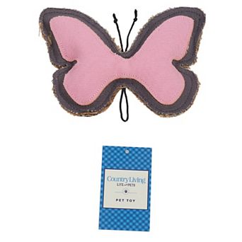 Country Living Canvas & Jute Butterfly-Shaped Dog Chew Toy