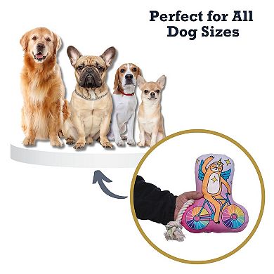 Slow Biker Squeaker Dog Chew Toy Plush Dog Toy with Durable Texture
