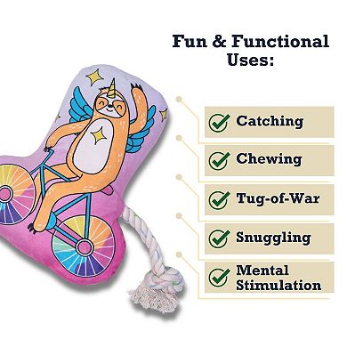 Slow Biker Squeaker Dog Chew Toy Plush Dog Toy with Durable Texture