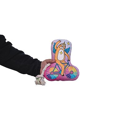 Slow Biker Squeaker Dog Chew Toy Plush Dog Toy with Durable Texture