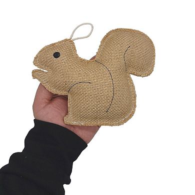 Eco-friendly Rustic Jute Squirrel Dog Chew Toy