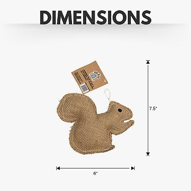 Eco-friendly Rustic Jute Squirrel Dog Chew Toy