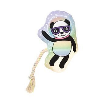 Space Panda Squeaker Dog Chew Toy Plush Dog Toy with Durable Texture