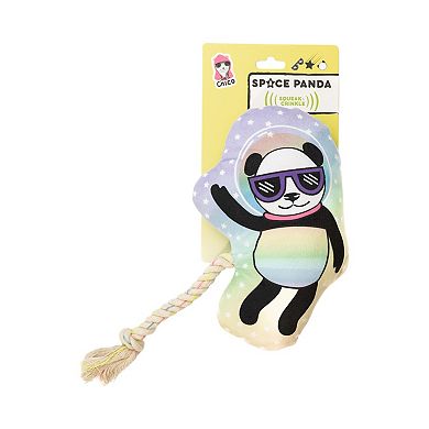 Space Panda Squeaker Dog Chew Toy Plush Dog Toy with Durable Texture