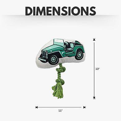 Retro Army Jeep Plush Dog And Puppy Toy