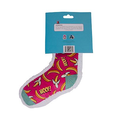 Squeaking Banana Plush Sock Dog Toy Whimsical Design