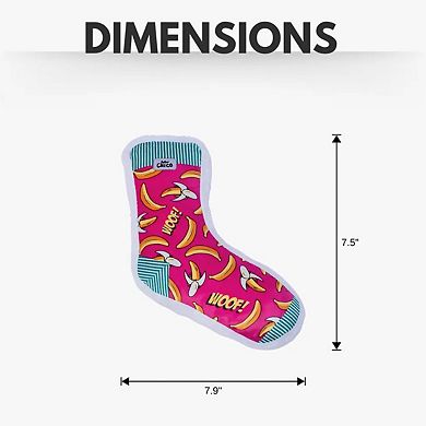 Squeaking Banana Plush Sock Dog Toy Whimsical Design