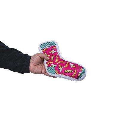 Squeaking Banana Plush Sock Dog Toy Whimsical Design