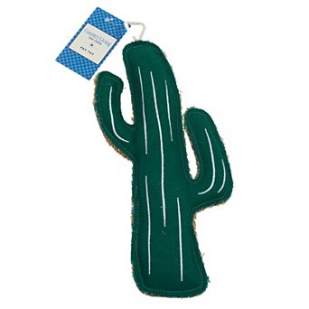 Country Living Canvas & Jute Cactus-Shaped Dog Chew Toy Durable and Safe