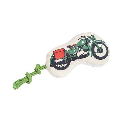 Country Living Retro Army Motorcycle Plush Dog Toy - Ideal for Medium to Large Dogs