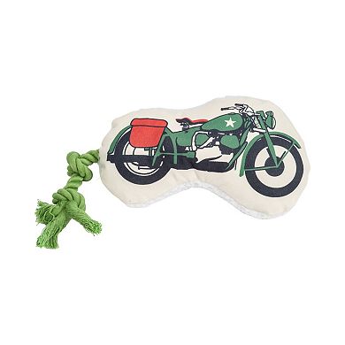 Country Living Retro Army Motorcycle Squeaker Dog Chew Toy